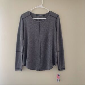 Sno Skins Textured Waffle Knit Long Sleeve Top Small Made in USA